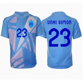 Spagna Unai Simon #23 Portiere Maglia Gara Casa Repliche Europei 2024